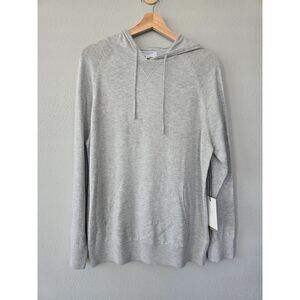 Precedent Cashmere Blend Gray Hoodie Sweater Men's Size L - NWT - Lightweight